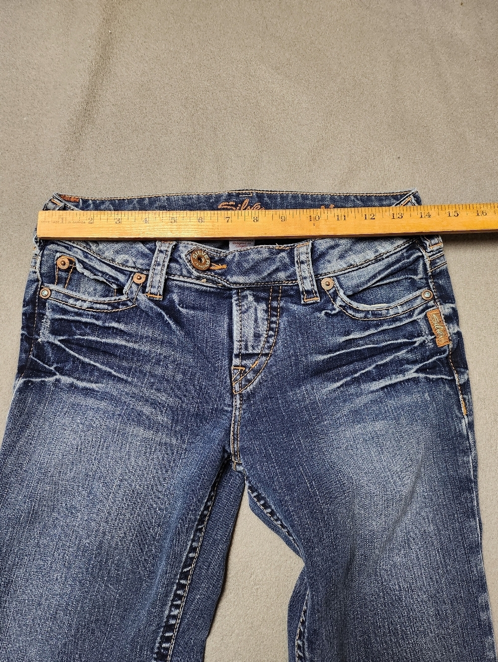 Silver Jeans Women’s Low Rise Bootcut Blue Denim Jeans Sz 27 - Picture 13 of 15